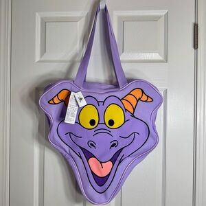 NWT. Disney Parks Walt Disney World Figment Head Retro Canvas Large Tote Bag.